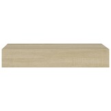 2x Zwevende Wandplank met Lade - Eikenlook MDF - 60cm - 34% Korting!