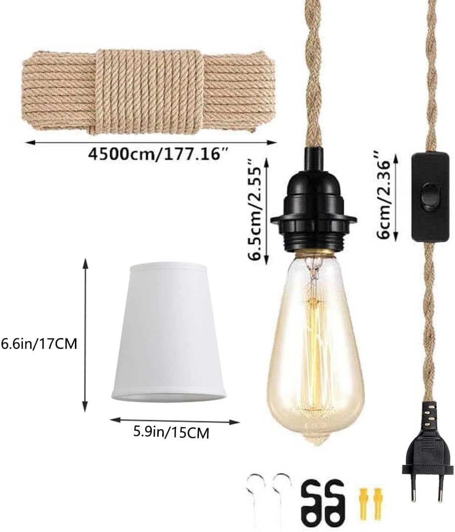Boho Hanglamp met Stoffen Kap - 32% Korting