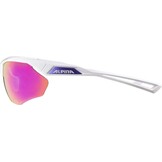 Alpina NYLOS HR Fietsbril/Sportbril - Wit/Paars Glans, Gespiegelde Lens - 33% Korting