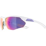 Alpina NYLOS HR Fietsbril/Sportbril - Wit/Paars Glans, Gespiegelde Lens - 33% Korting