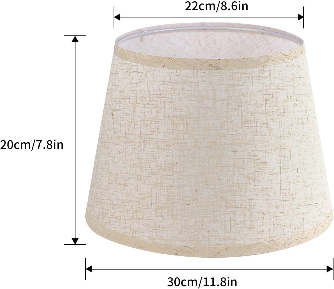 Stoffen Lampenkap Wit Linnen voor Diverse Lampen - Ø30cm - 74% Korting