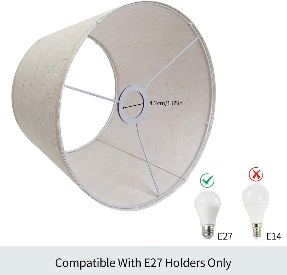 Stoffen Lampenkap Wit Linnen voor Diverse Lampen - Ø30cm - 74% Korting