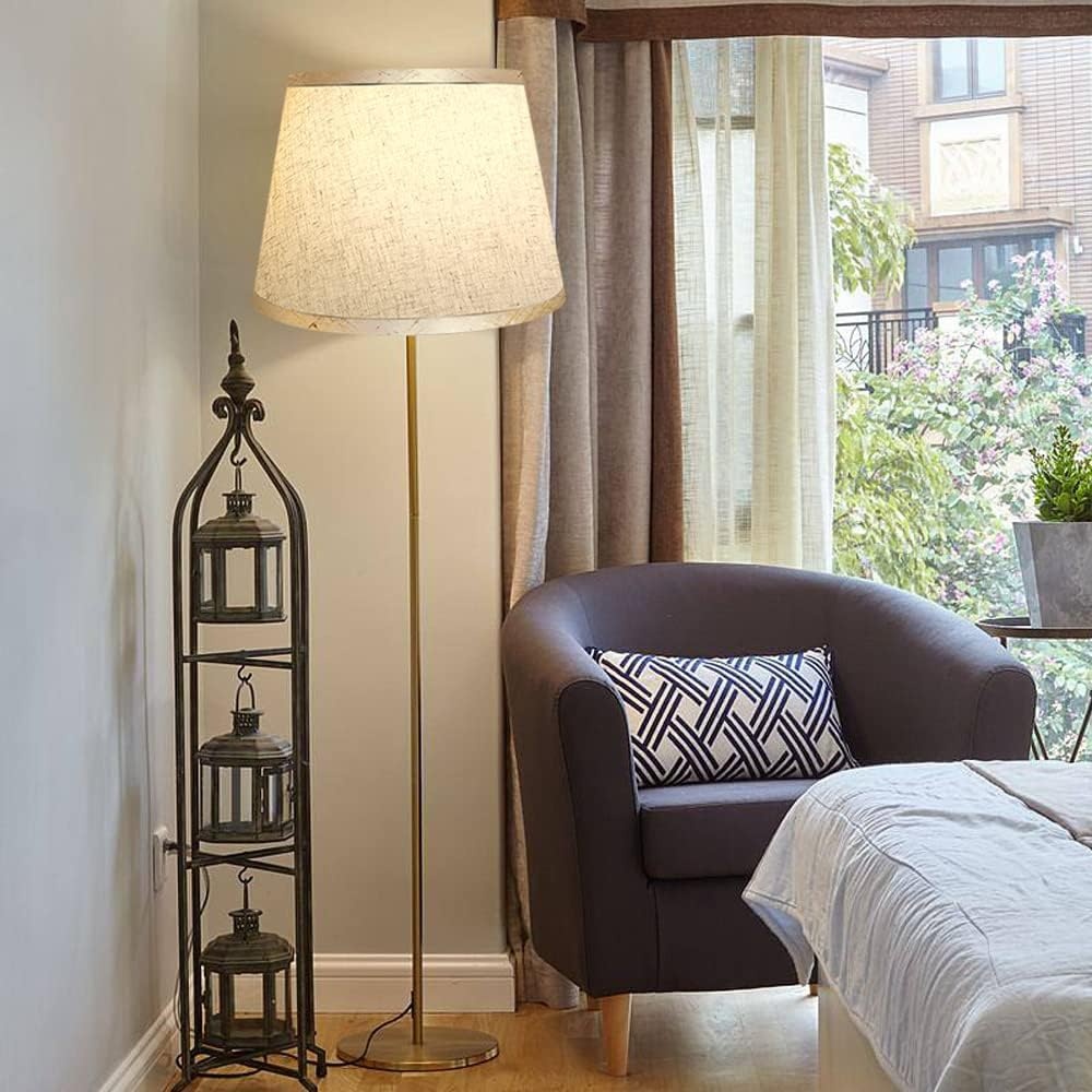 Stoffen Lampenkap Wit Linnen voor Diverse Lampen - Ø30cm - 74% Korting