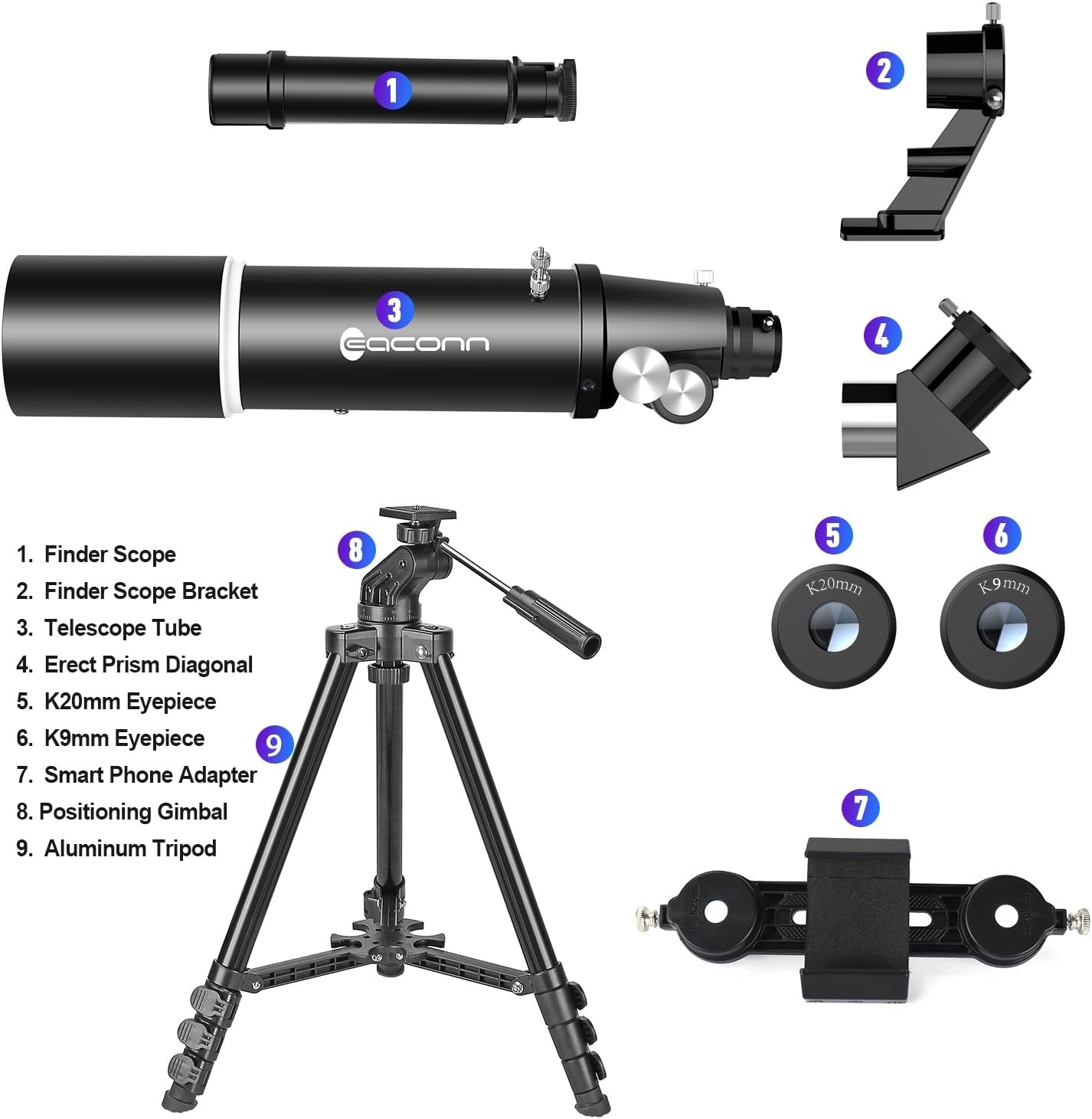 Telescoop voor beginners & kinderen, 30-66x vergroting, 30% korting