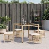 VidaXL Tuinkrukken 4 st. met Kussens - Beige, 59% Korting!