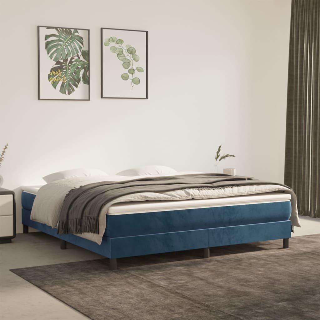 Donkerblauw Velours Bedframe 160x200 cm - 34% Korting!