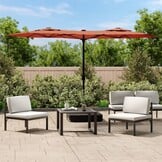 Dubbele Parasol met LED's Terracotta 316x240 cm - 35% Korting!