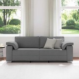 Donkergrijze bank met kussen - 219cm - 35% Korting