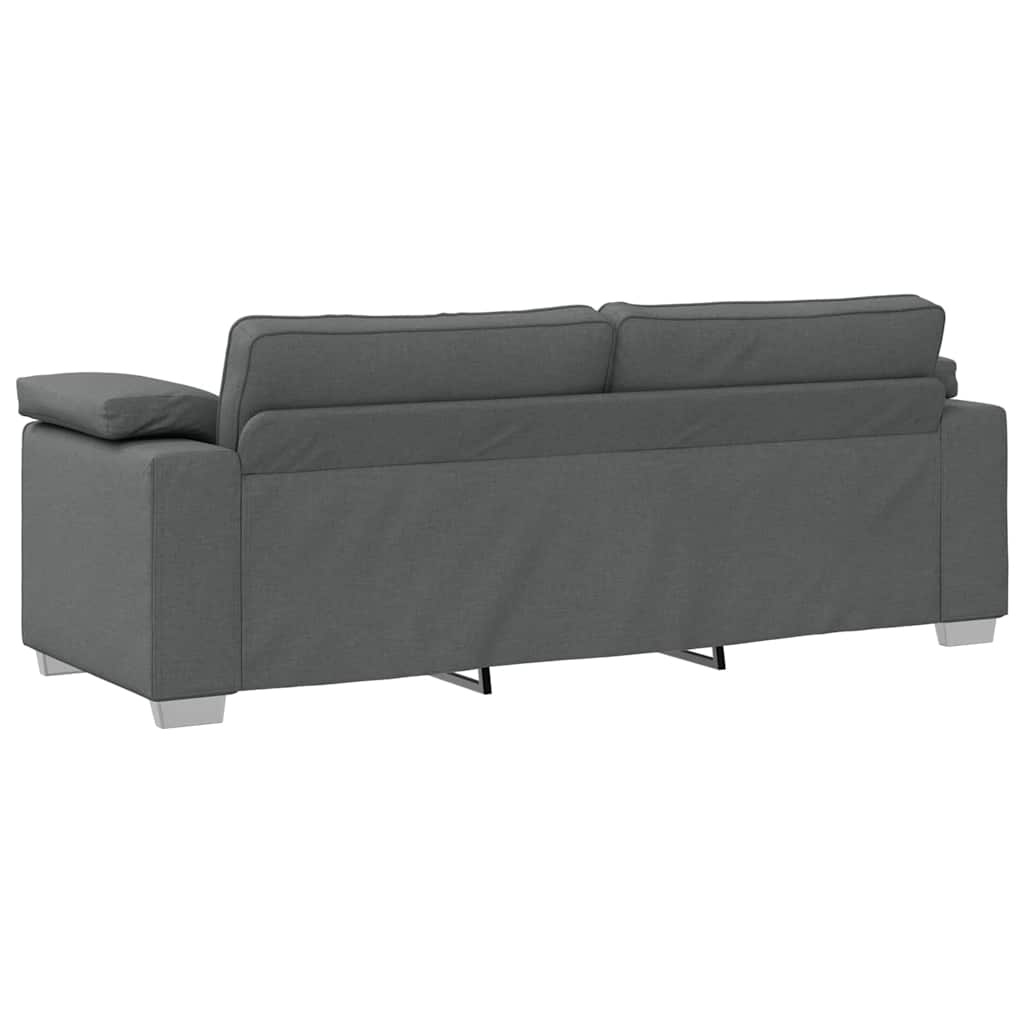 Donkergrijze bank met kussen - 219cm - 35% Korting