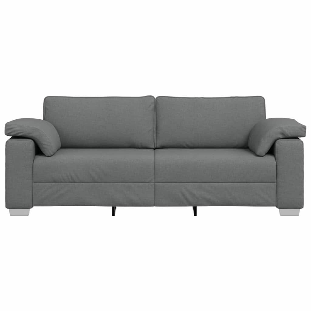 Donkergrijze bank met kussen - 219cm - 35% Korting