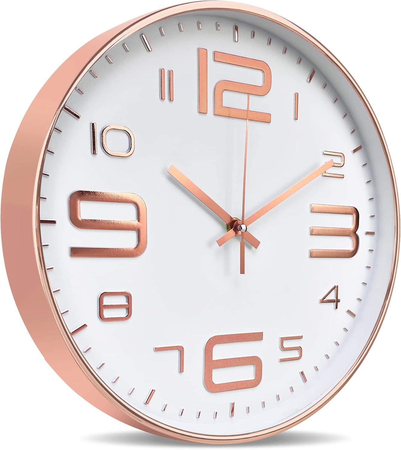 Moderne Wandklok Roségoud 30cm Stil Niet-Tikkend - 74% Korting