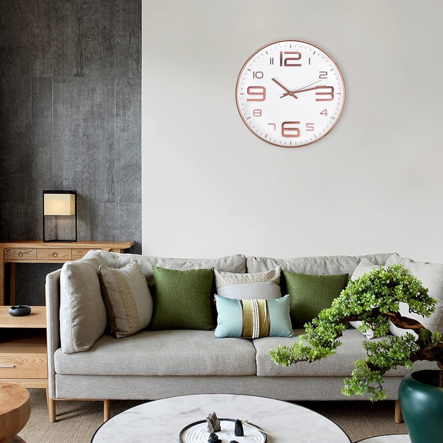 Moderne Wandklok Roségoud 30cm Stil Niet-Tikkend - 74% Korting