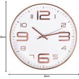 Moderne Wandklok Roségoud 30cm Stil Niet-Tikkend - 74% Korting