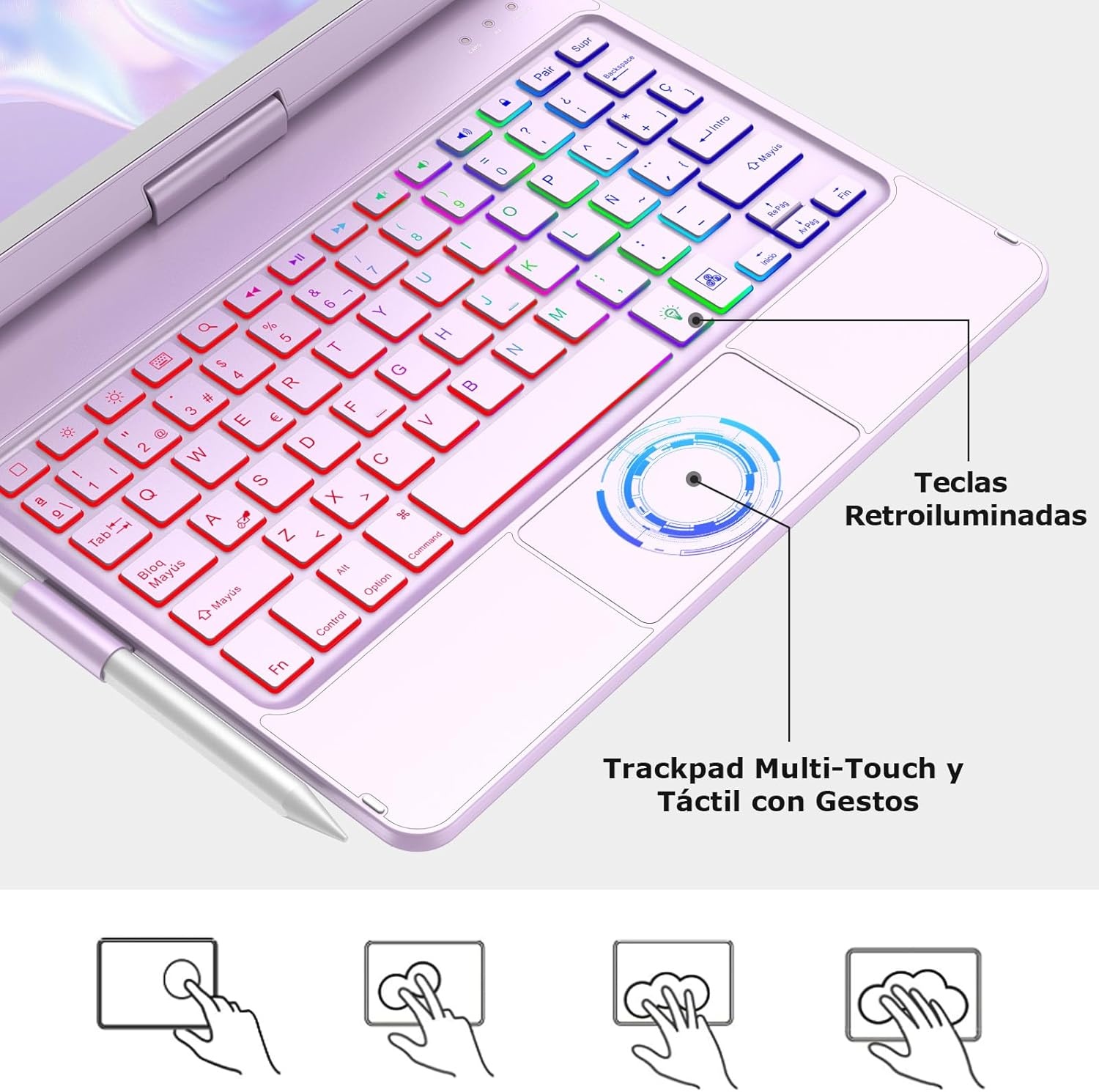 Toetsenbordhoes met Touchpad & Potloodhouder - iPad 10.2" (28% korting)