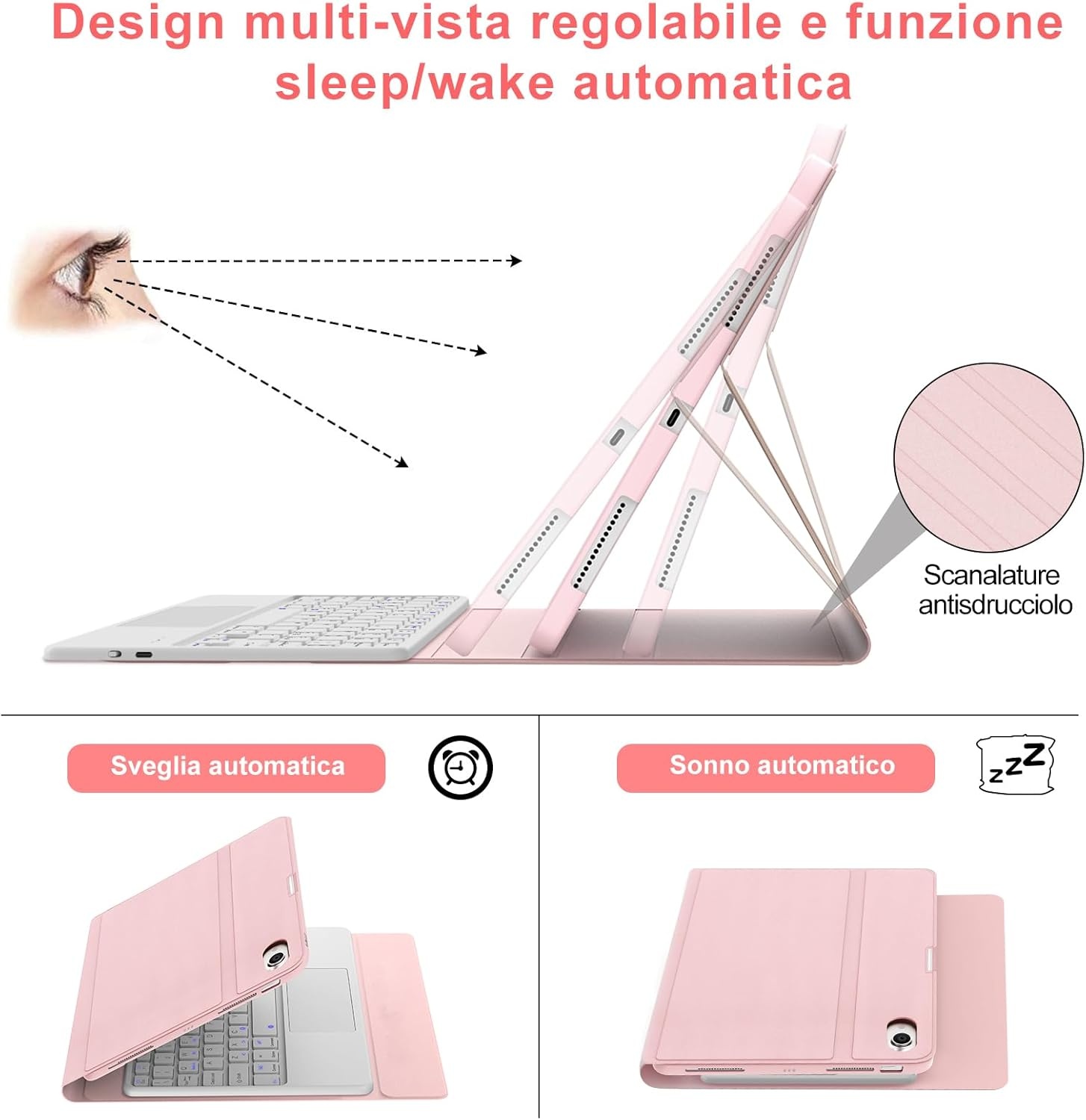 Roze iPad Air 11 Toetsenbordhoes met Touchpad (33% korting)