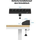 Tafelstekkerdoos met 5 stopcontacten, 2x USB-C PD 30W, 5m kabel, klembaar (-33%)