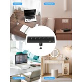 Tafelstekkerdoos met 5 stopcontacten, 2x USB-C PD 30W, 5m kabel, klembaar (-33%)