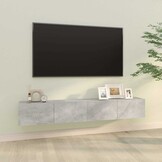 2x Wand TV-meubel 100x30x30cm Hout Betongrijs - 29% Korting