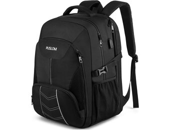 Ruime Zwarte Laptoprugzak 55L | Waterdicht & USB | 34% Korting