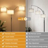 Dimbaar LED Booglamp 36W - 187cm - Zwart