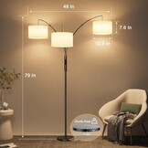 Dimbaar LED Booglamp 36W - 187cm - Zwart