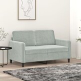 VidaXL Tweezitsbank 120cm Fluweel Lichtgrijs - 35% Korting