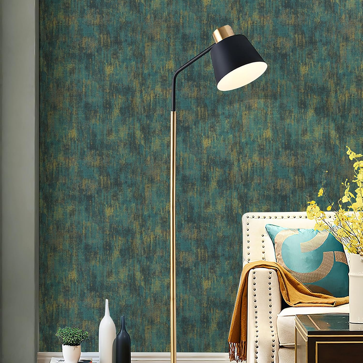 Zelfklevend Behang Betonlook Blauw 44x305cm - 25% Korting