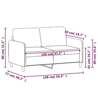 VidaXL Tweezitsbank 120cm Fluweel Lichtgrijs - 35% Korting