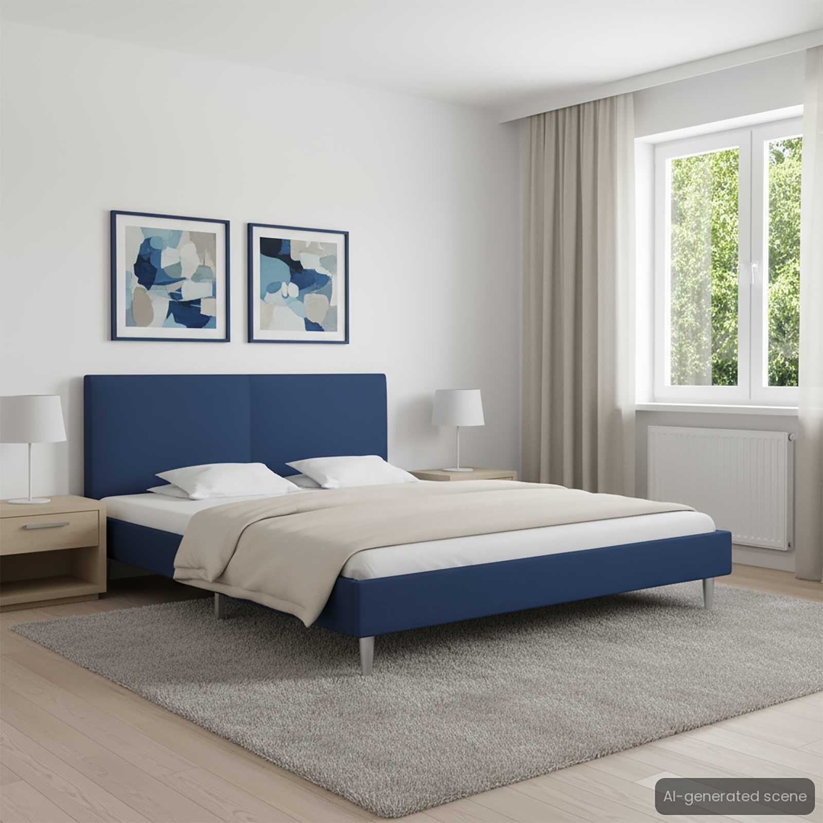 Blauw Stoffen Bedframe 180x200cm - 35% Korting