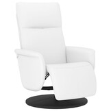 Verstelbare Fauteuil met Voetensteun - Kunstleer Wit - 41% Korting