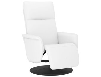 Verstelbare Fauteuil met Voetensteun - Kunstleer Wit - 41% Korting