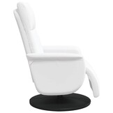Verstelbare Fauteuil met Voetensteun - Kunstleer Wit - 41% Korting