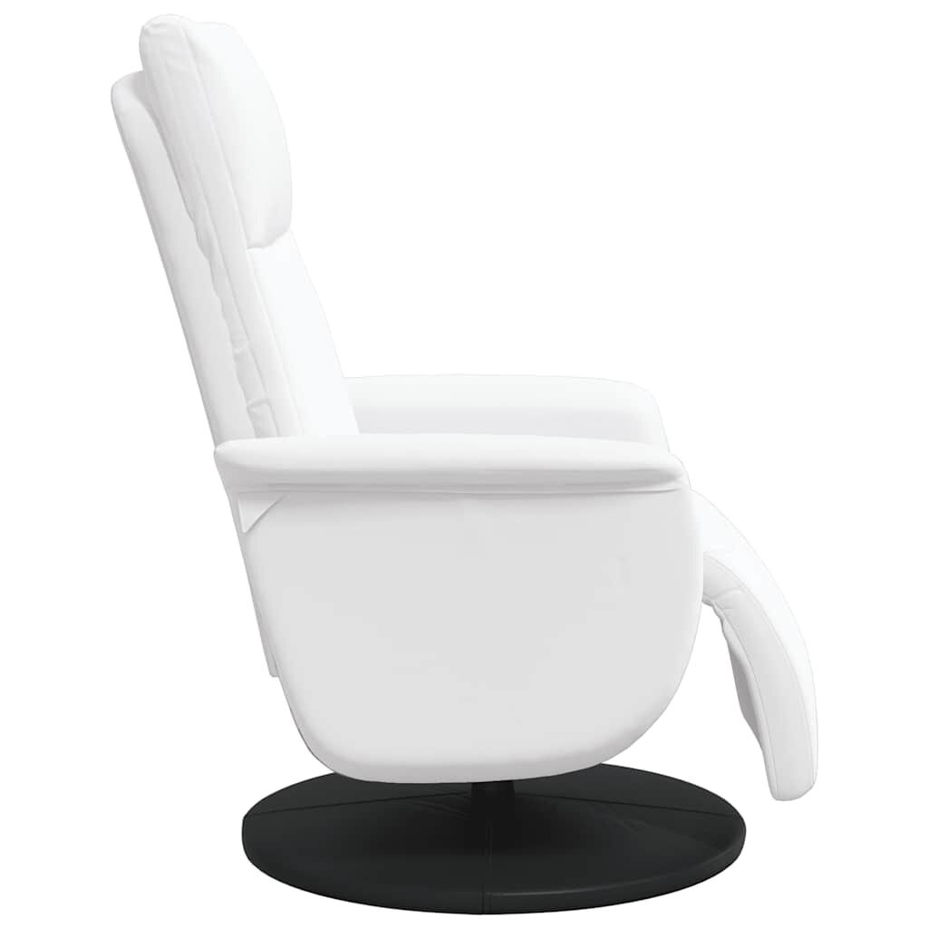 Verstelbare Fauteuil met Voetensteun - Kunstleer Wit - 41% Korting
