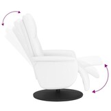 Verstelbare Fauteuil met Voetensteun - Kunstleer Wit - 41% Korting