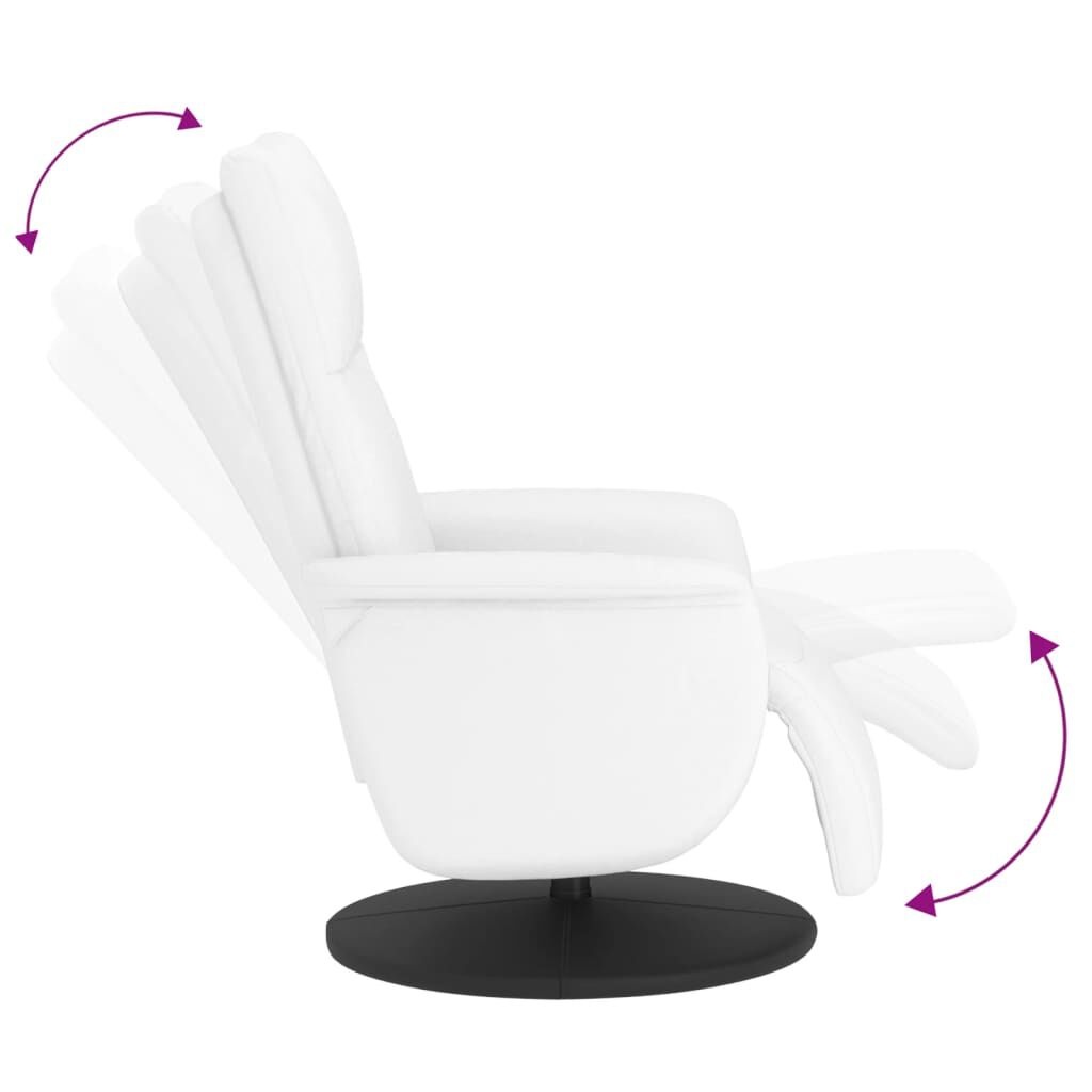 Verstelbare Fauteuil met Voetensteun - Kunstleer Wit - 41% Korting
