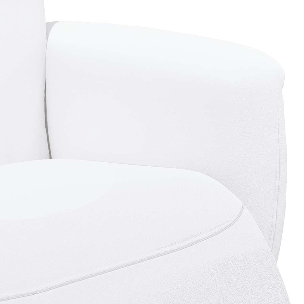 Verstelbare Fauteuil met Voetensteun - Kunstleer Wit - 41% Korting