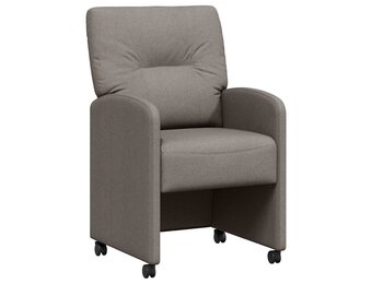 vidaXL Eetstoelen met wielen, Taupe - 2 stuks, 35% korting