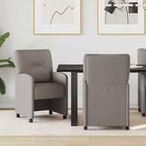 vidaXL Eetstoelen met wielen, Taupe - 2 stuks, 35% korting