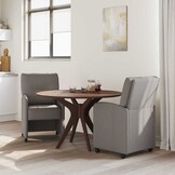 vidaXL Eetstoelen met wielen, Taupe - 2 stuks, 35% korting