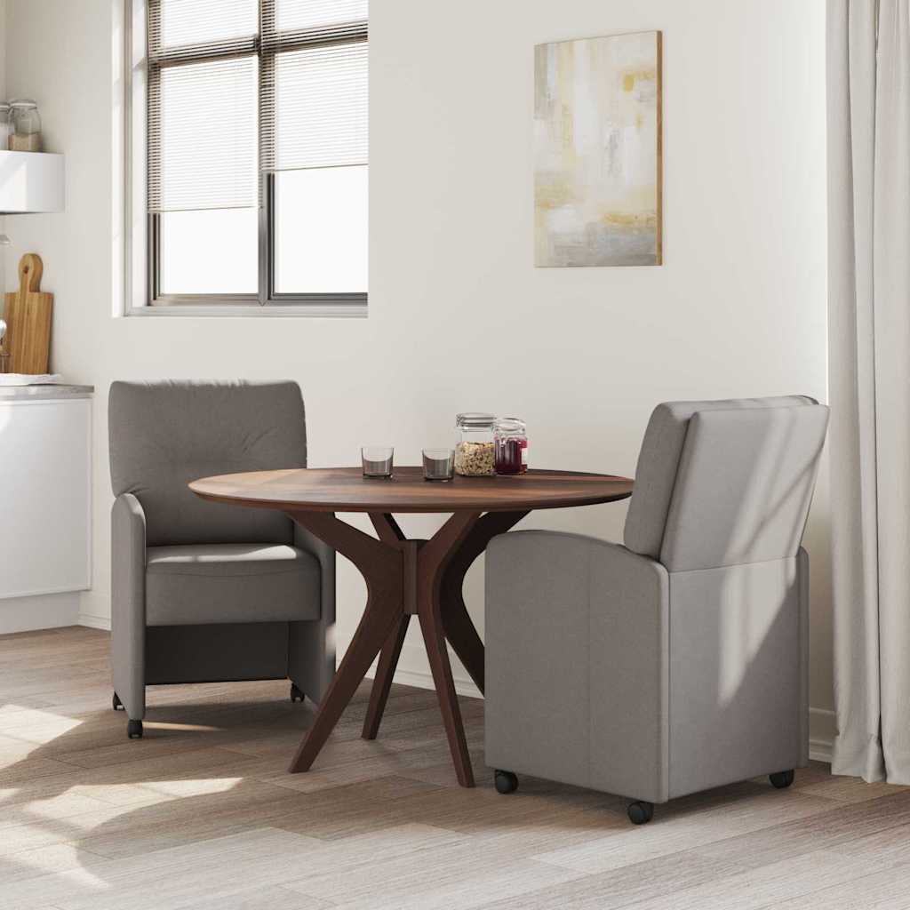 vidaXL Eetstoelen met wielen, Taupe - 2 stuks, 35% korting