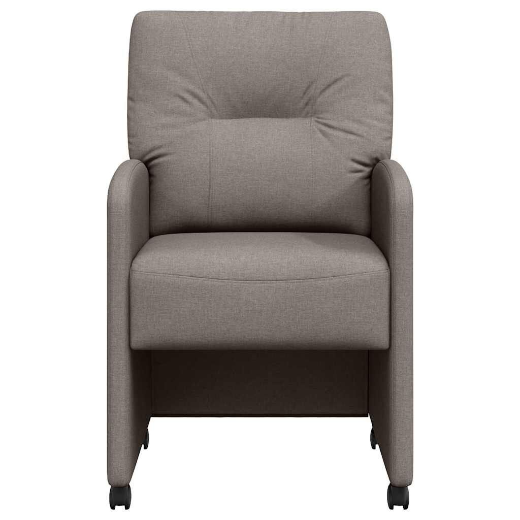 vidaXL Eetstoelen met wielen, Taupe - 2 stuks, 35% korting