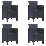 VidaXL Tuinstoel Antraciet (4 stuks) - 35% Korting