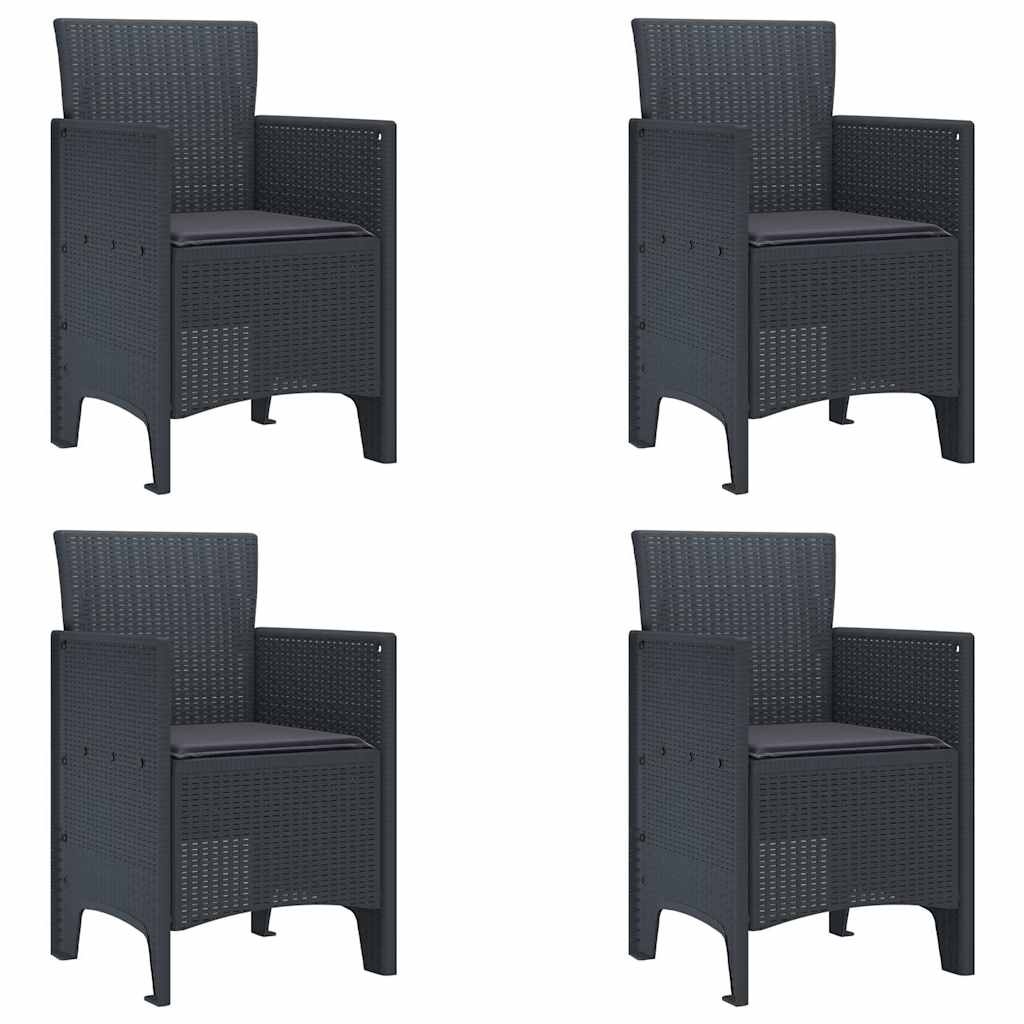 VidaXL Tuinstoel Antraciet (4 stuks) - 35% Korting