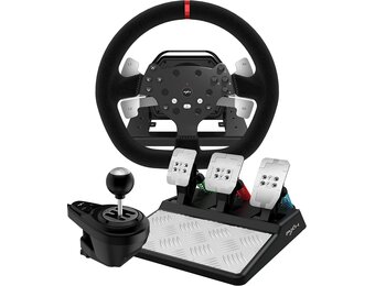 Racestuur Force Feedback met 3 Pedalen & H-Shifter - 35% Korting