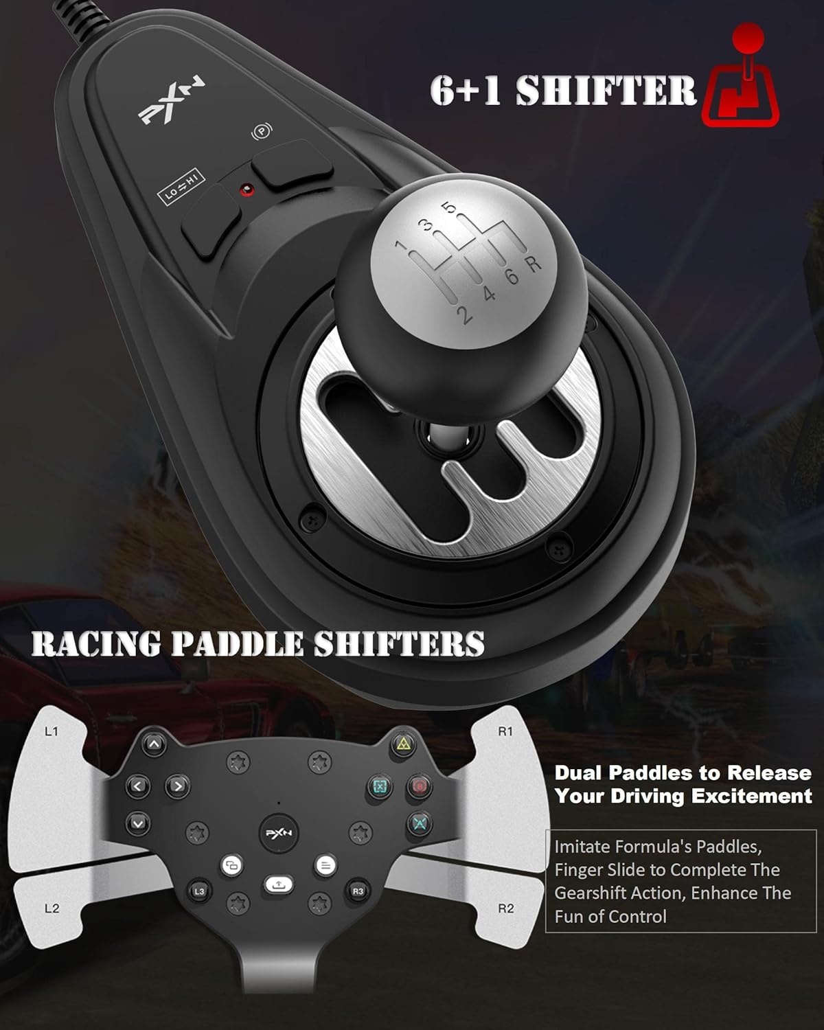 Racestuur Force Feedback met 3 Pedalen & H-Shifter - 35% Korting