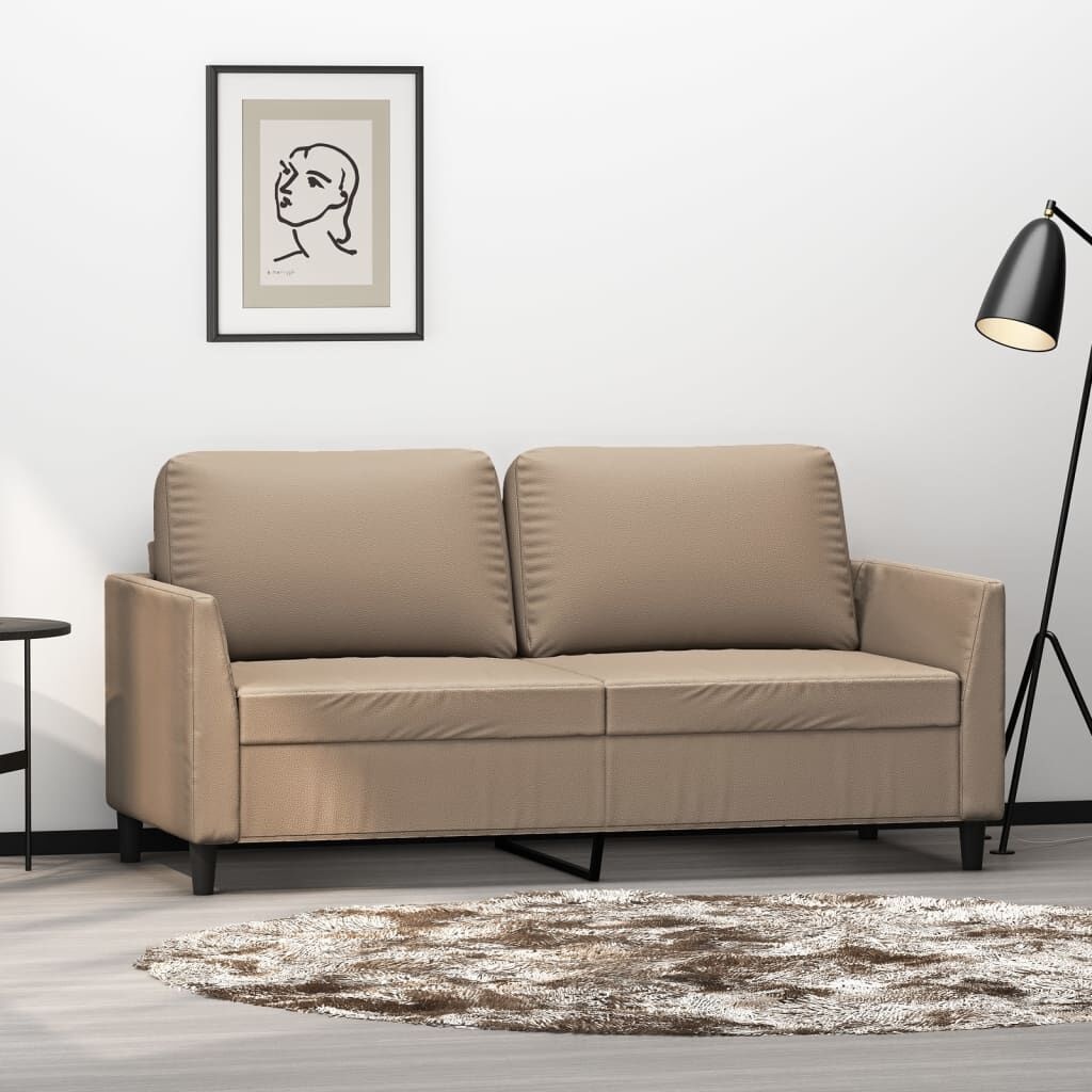VidaXL Tweezitsbank Cappuccino - Kunstleer - 140 cm - 35% Korting
