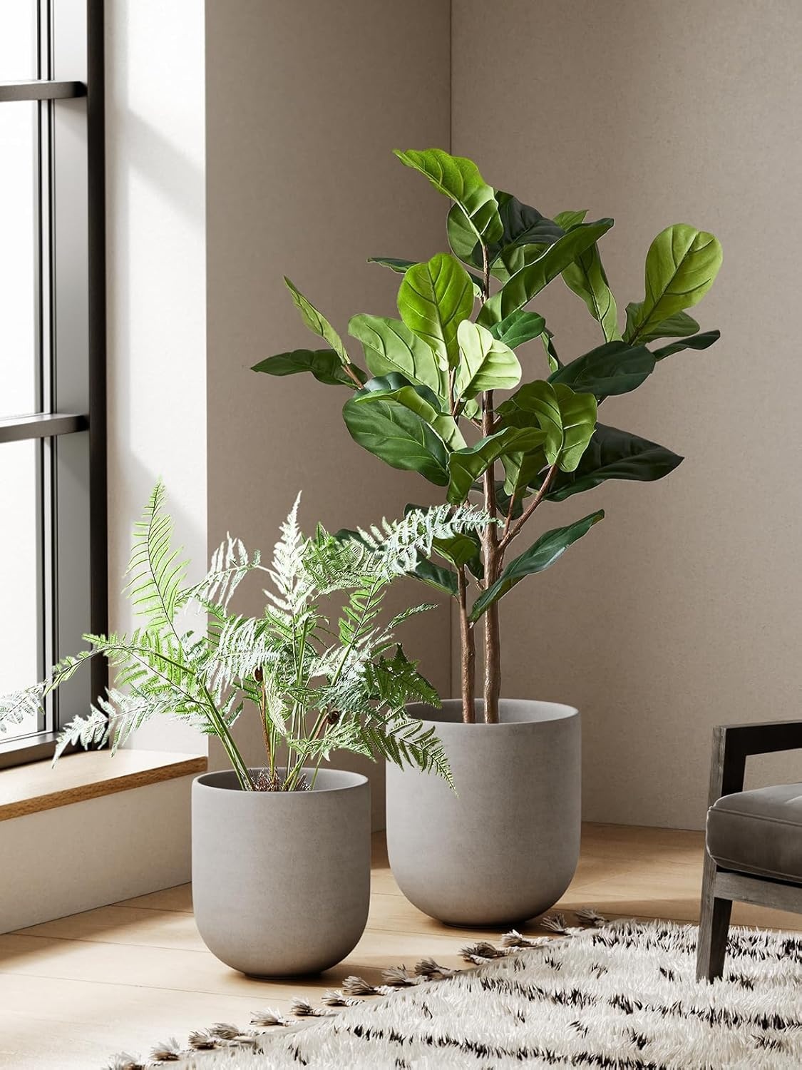 Grote Keramische Plantenpot Grijs 30 cm | Binnen & Buiten | 34% Korting
