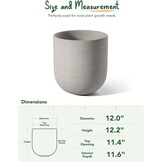 Grote Keramische Plantenpot Grijs 30 cm | Binnen & Buiten | 34% Korting