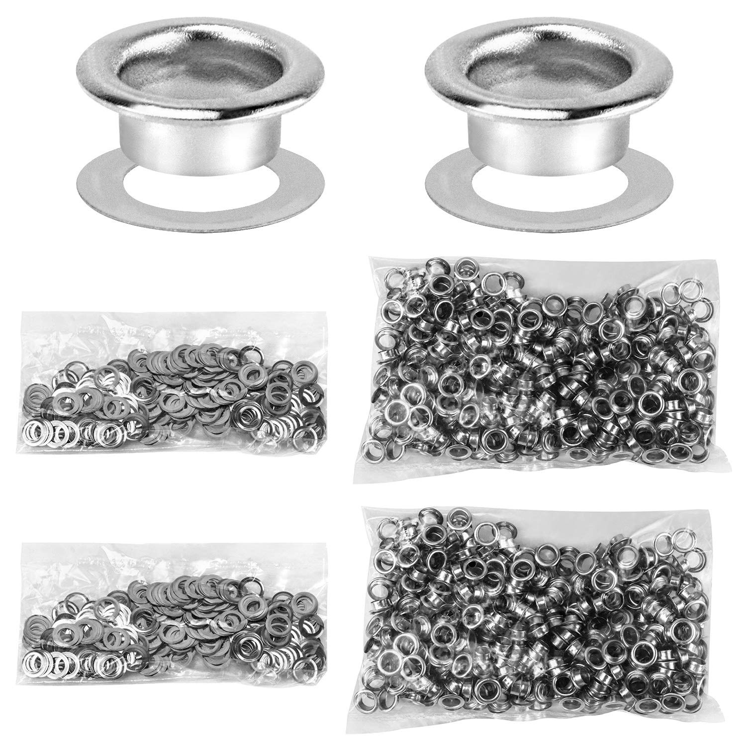 1000x Doorvoertules 6mm Zilver - Leer, Textiel & Knutselwerk