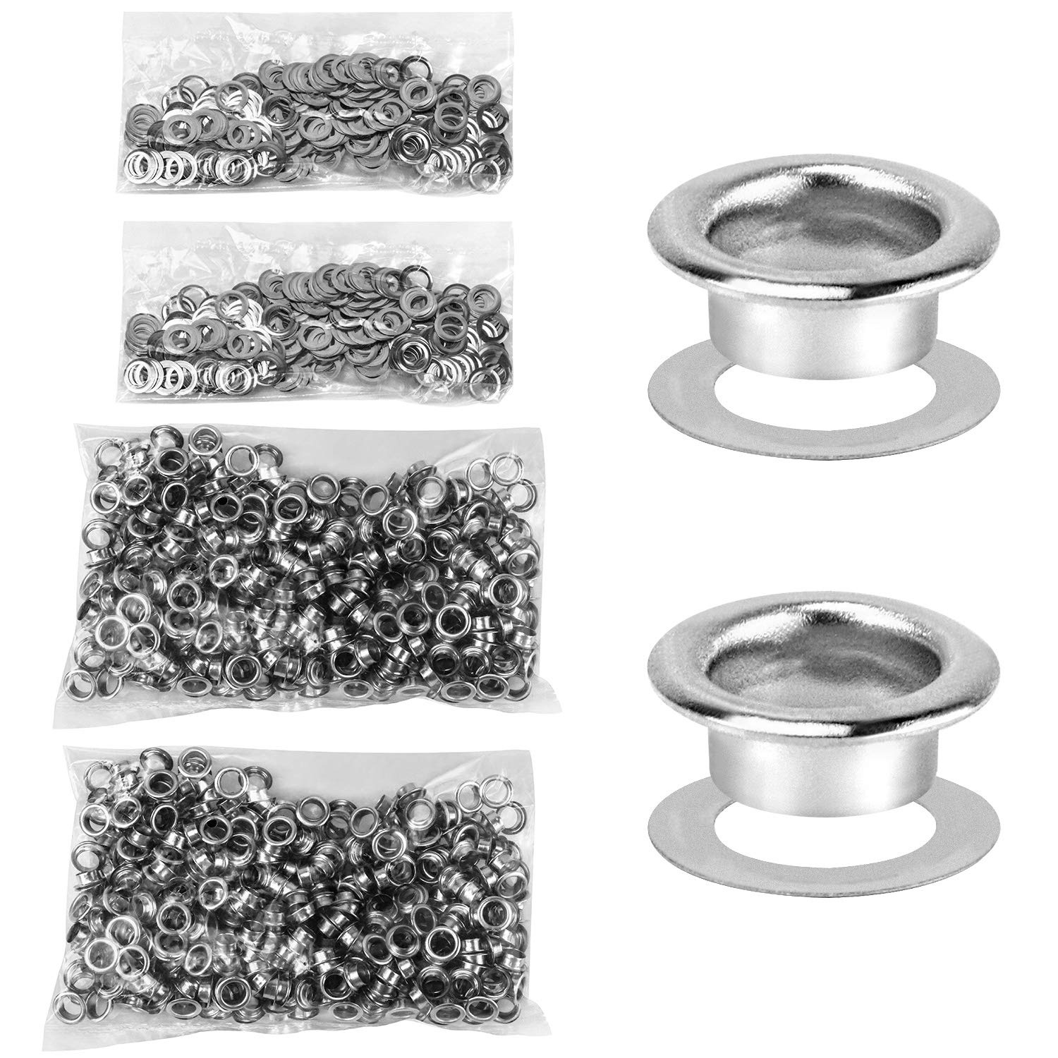 1000x Doorvoertules 6mm Zilver - Leer, Textiel & Knutselwerk